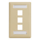 Station ID Faceplate with 3 Ports for EZ®/HD Style in Single Gang - Ivory, Single IC107S03IV Station ID Faceplate with 3 Ports for EZ®/HD Style in Single Gang - Ivory, Single IC107S03IV
